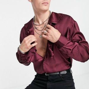 ASOS Ruffled Satin Top